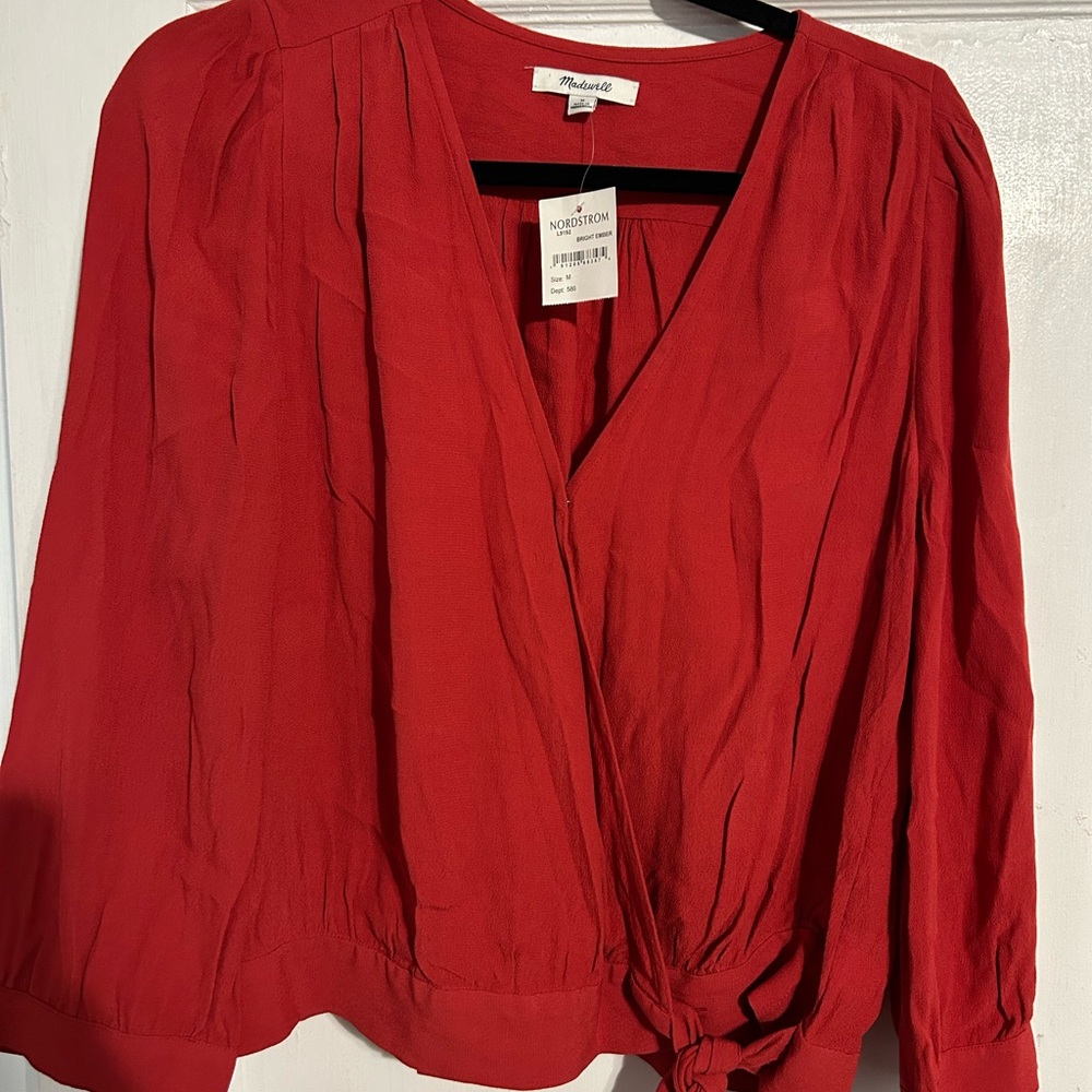 Madewell Vivid Red Blouse